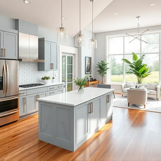 Modern kitchen remodel in Oak Forest IL with sleek cabinetry, granite countertops, stainless appliances, and inviting decor.