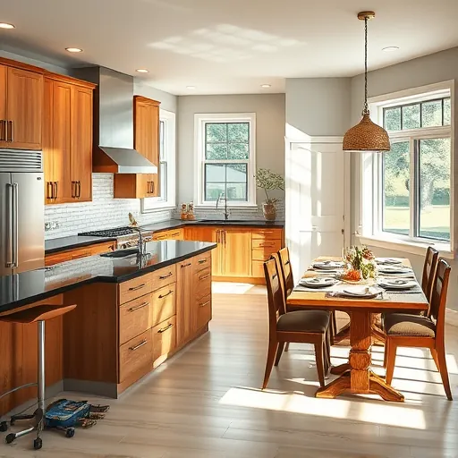 Modern kitchen remodeling in Richton Park IL features sleek cabinetry, polished countertops, and stainless steel appliances.