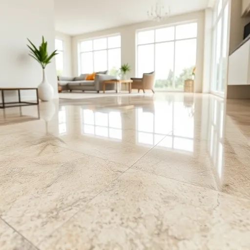 Freshly installed ceramic tile flooring in East Chicago with detailed grout lines and polished surface in a modern bright interior