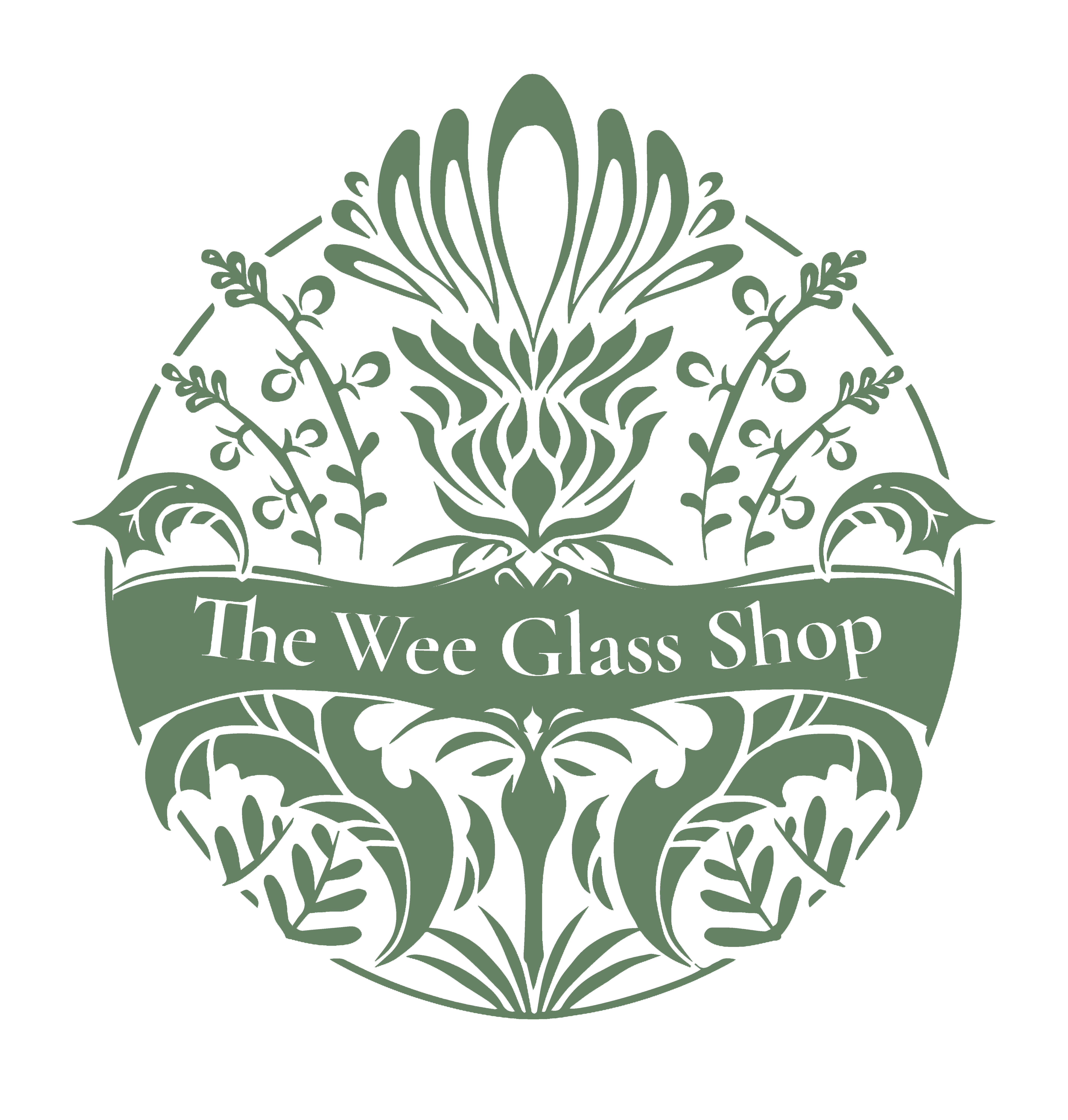 The Wee Glass Shop — Art Nouveau floral emblem