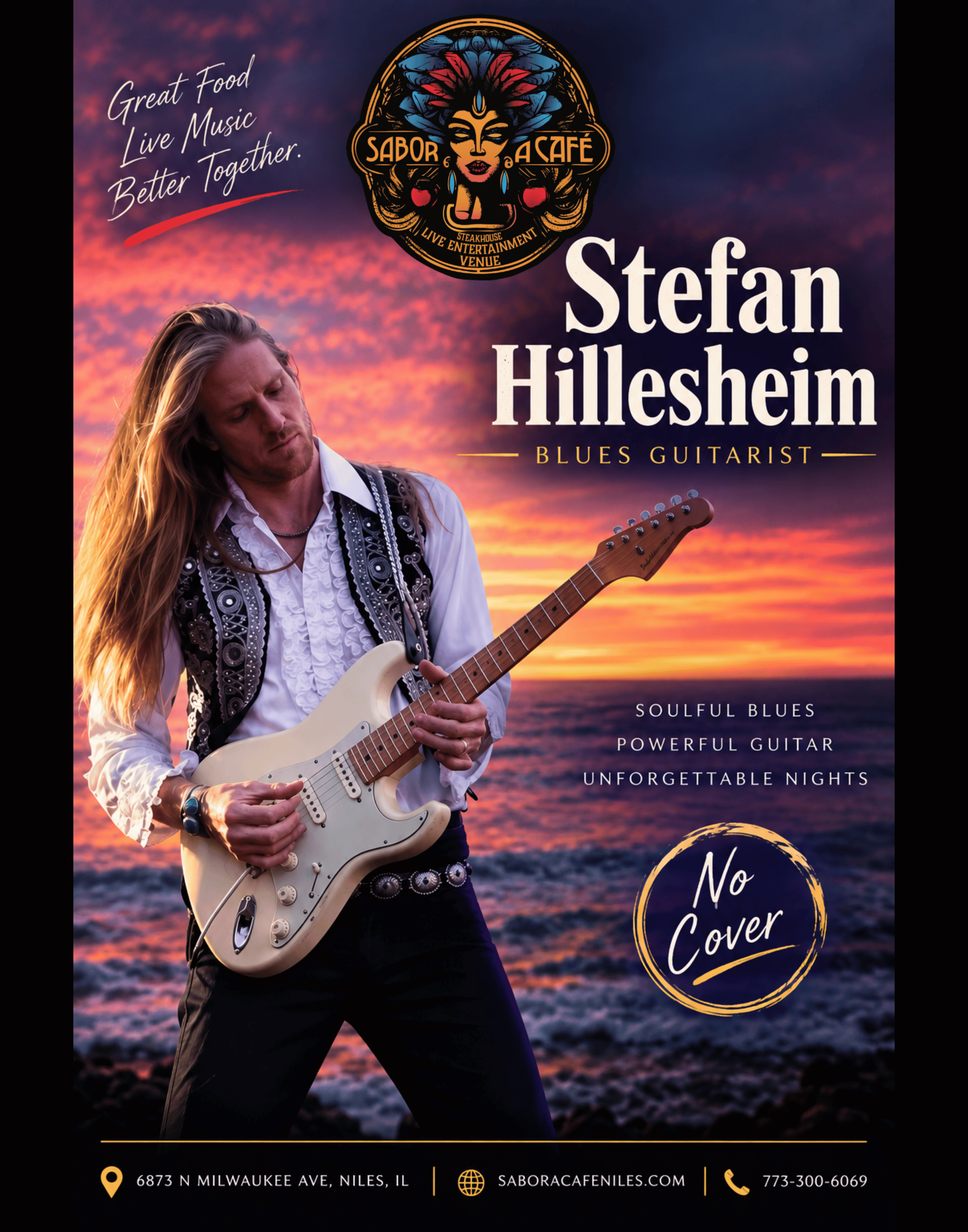 Stefan Hillesheim Live 🎸 at Sabor A Café Niles - Steakhouse & Live Music Venue in Chicago, IL