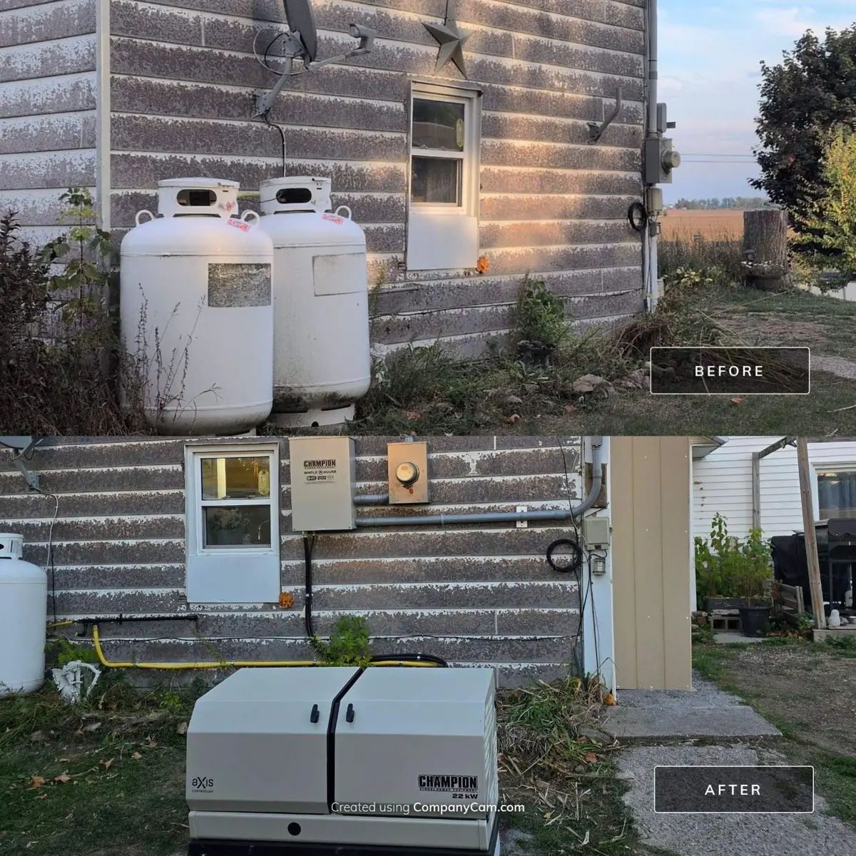 Completed Champion 22kW whole-home generator