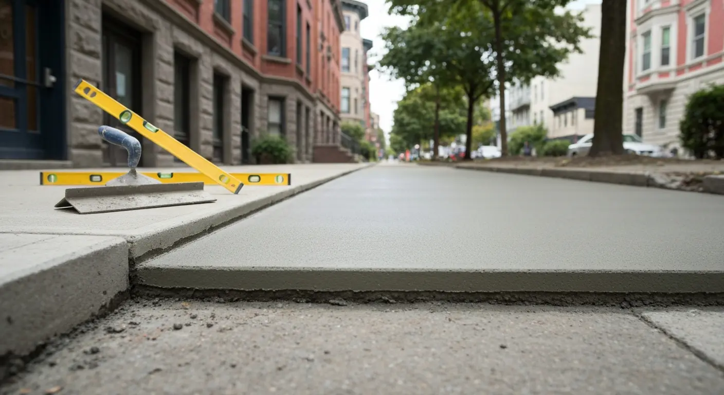 Concrete walkway and sidewalk