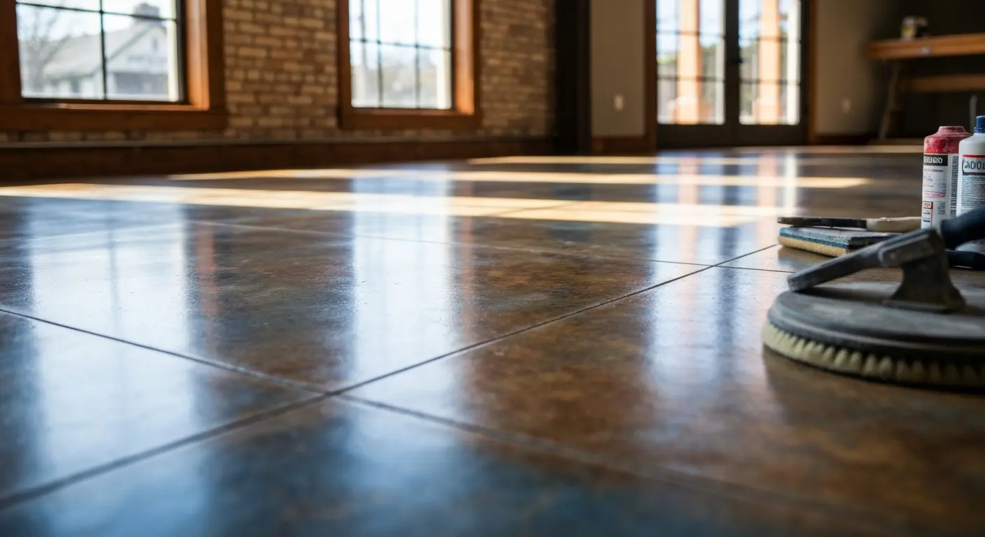 Stained concrete surface