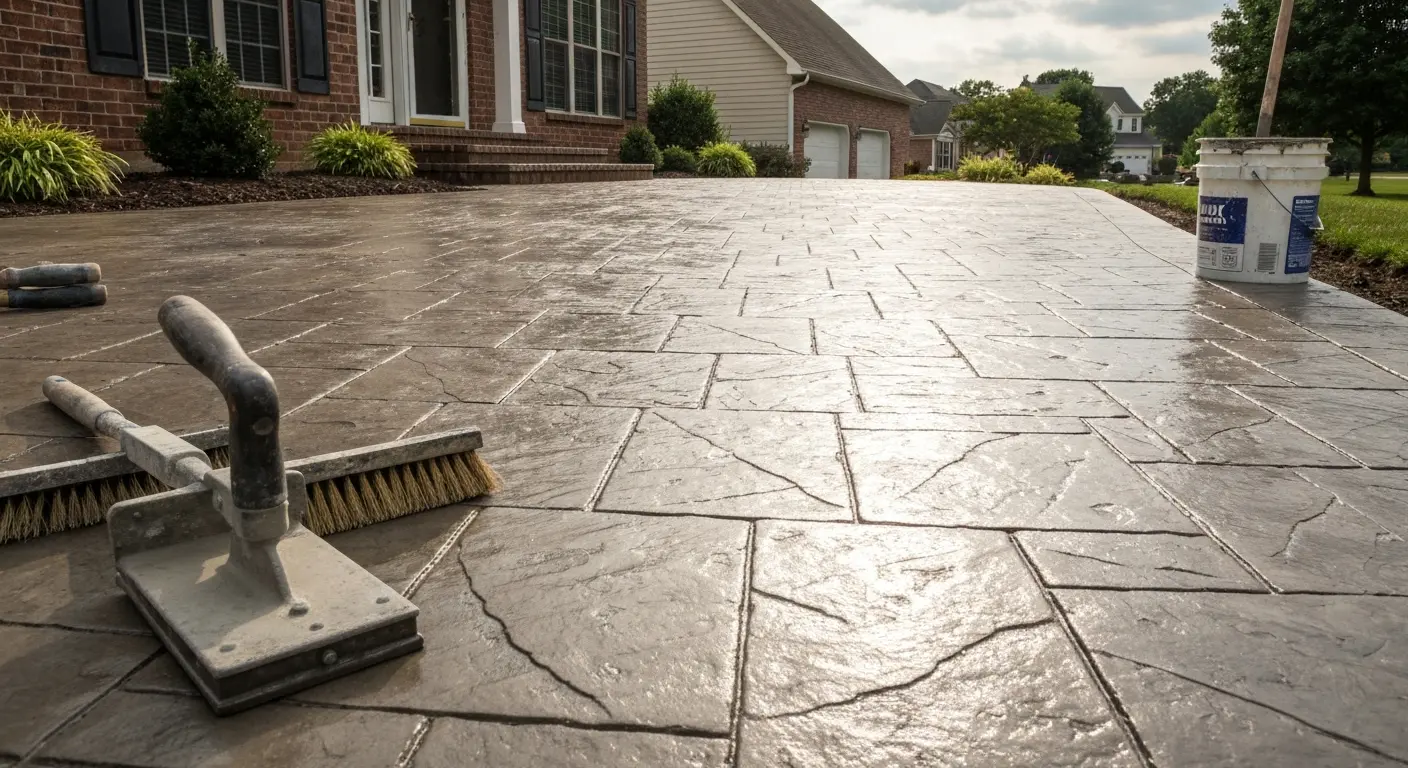 Decorative stamped concrete