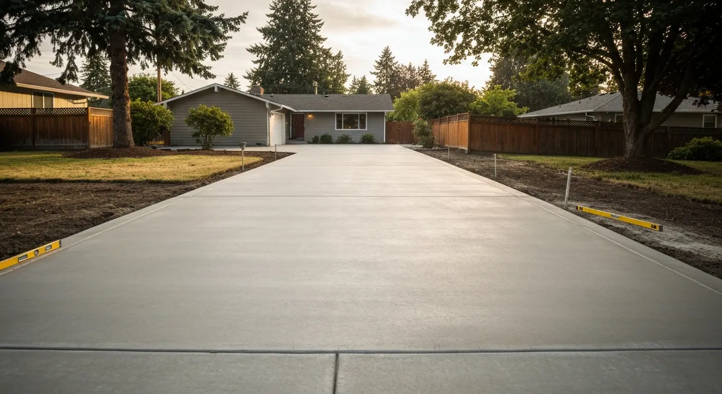 Concrete driveway in Tigard neighborhood