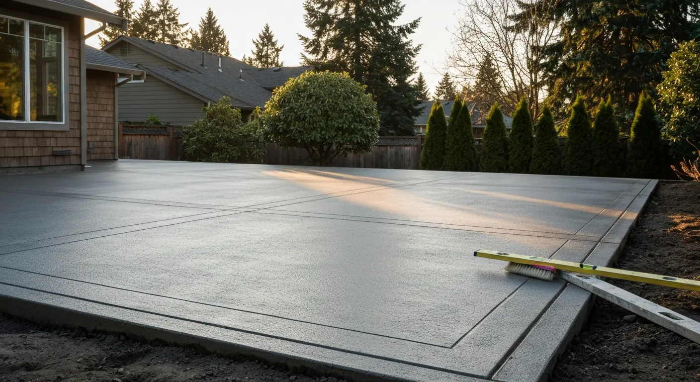 Concrete patio installation