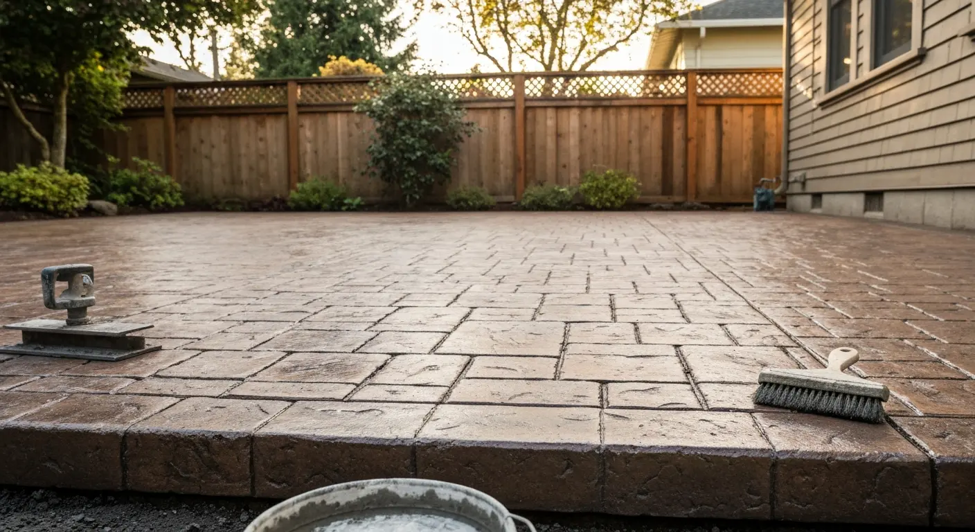 Stamped concrete patio