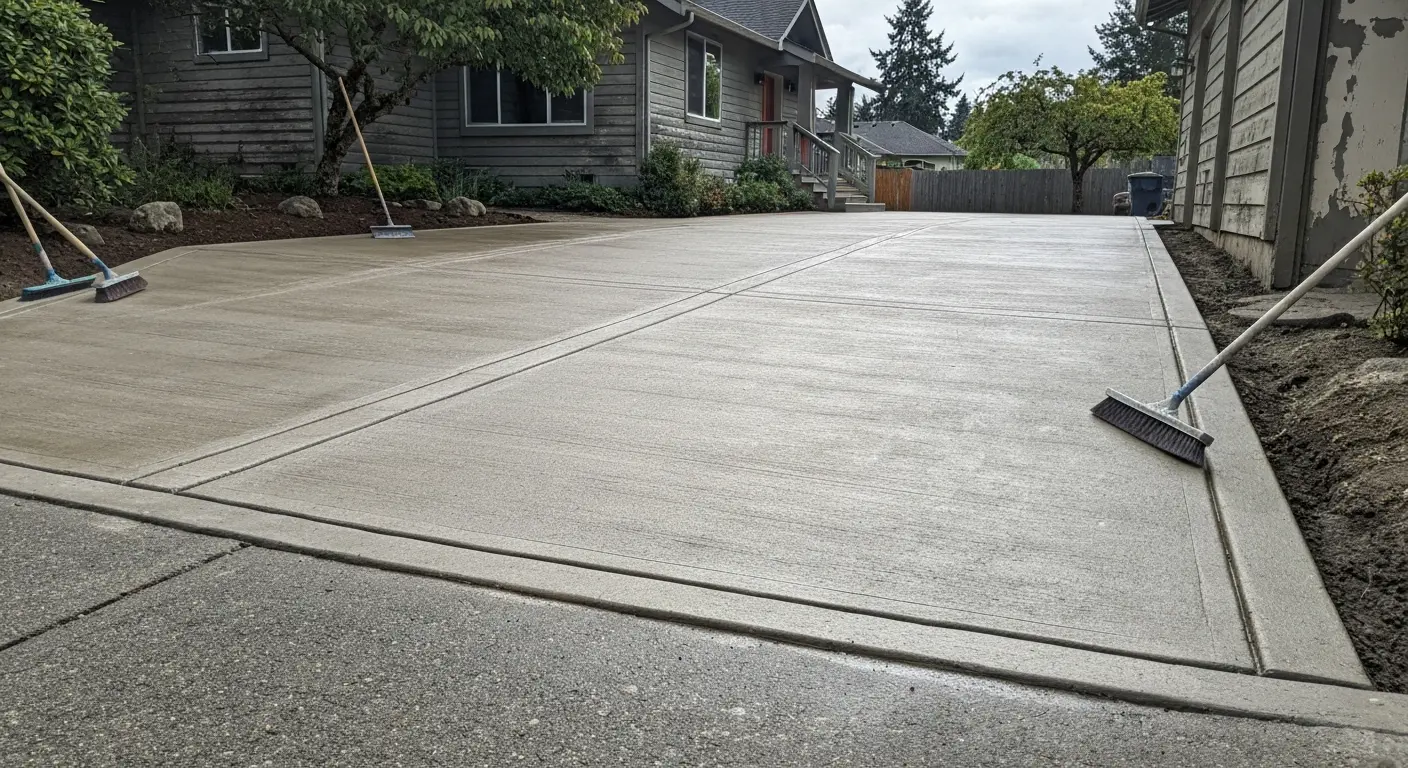 Concrete driveway installation