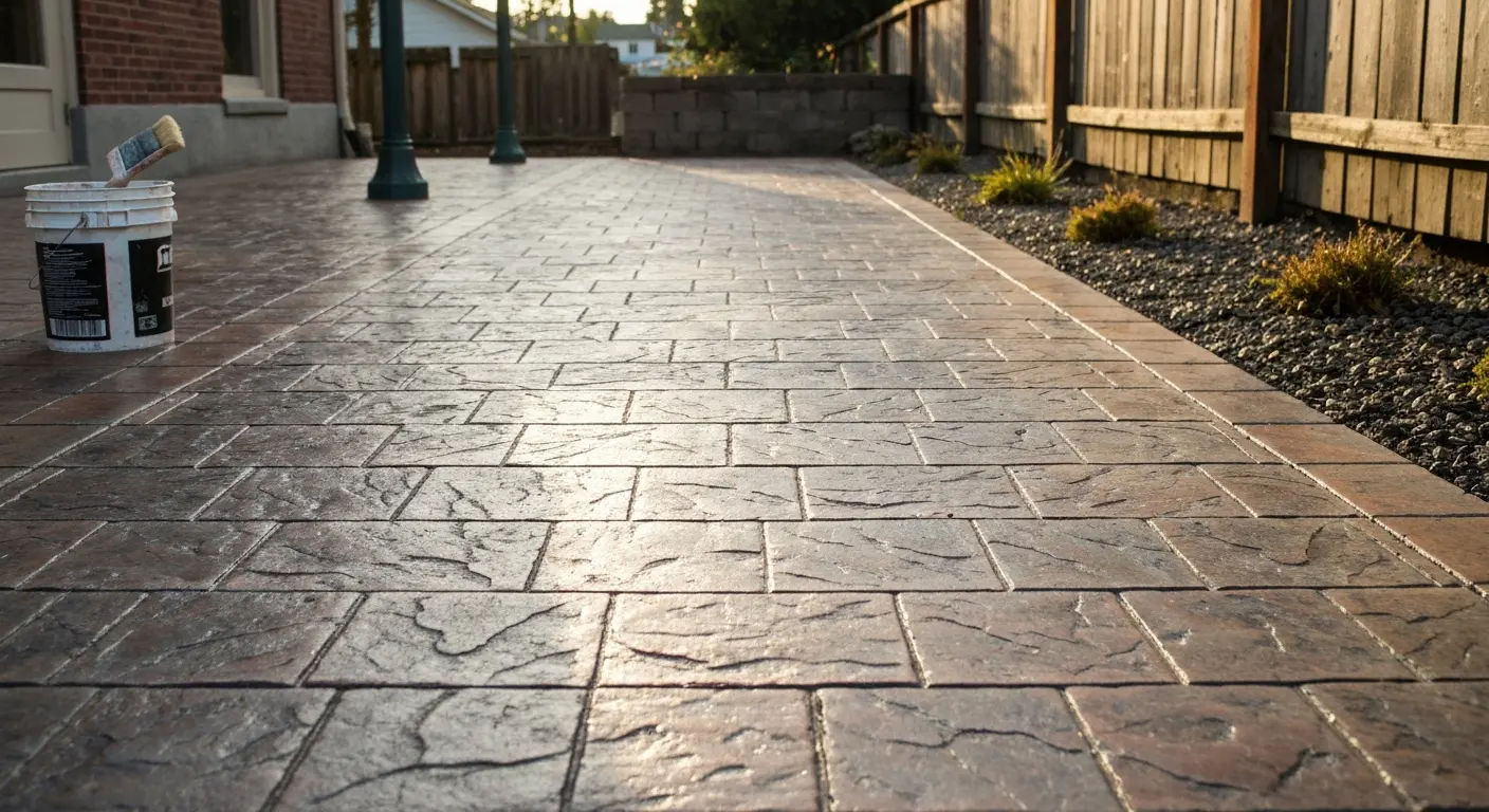 Stamped concrete patio