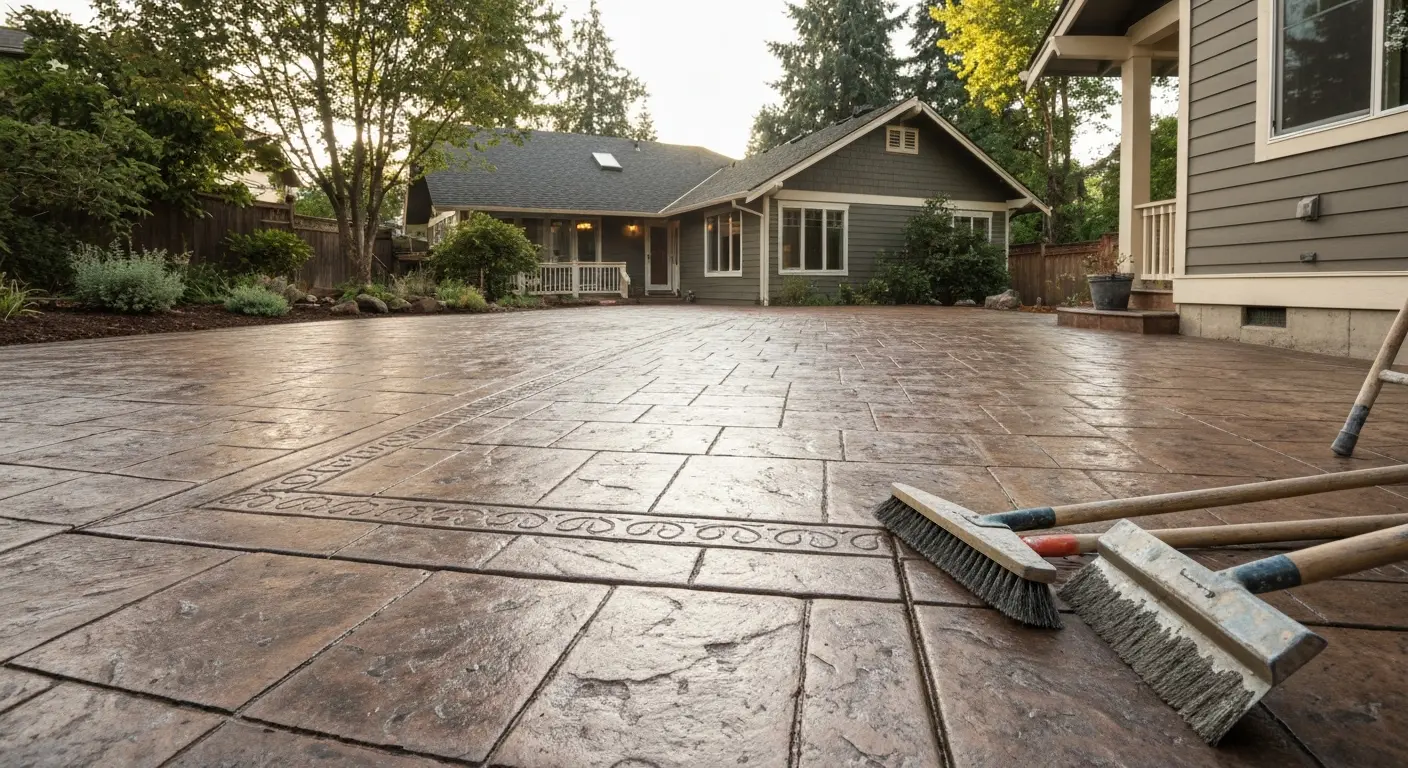 Concrete patio installation