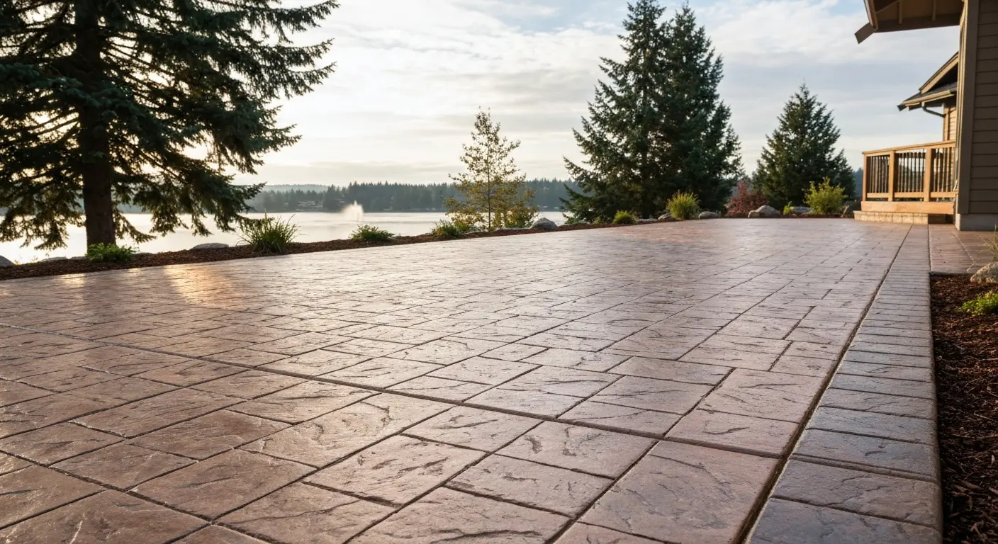 Stamped concrete patio