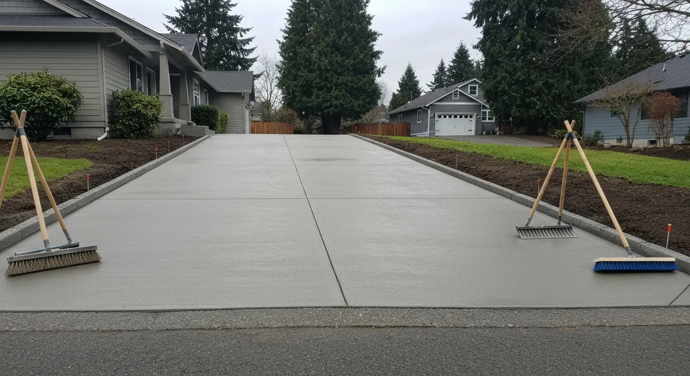 Concrete driveway installation