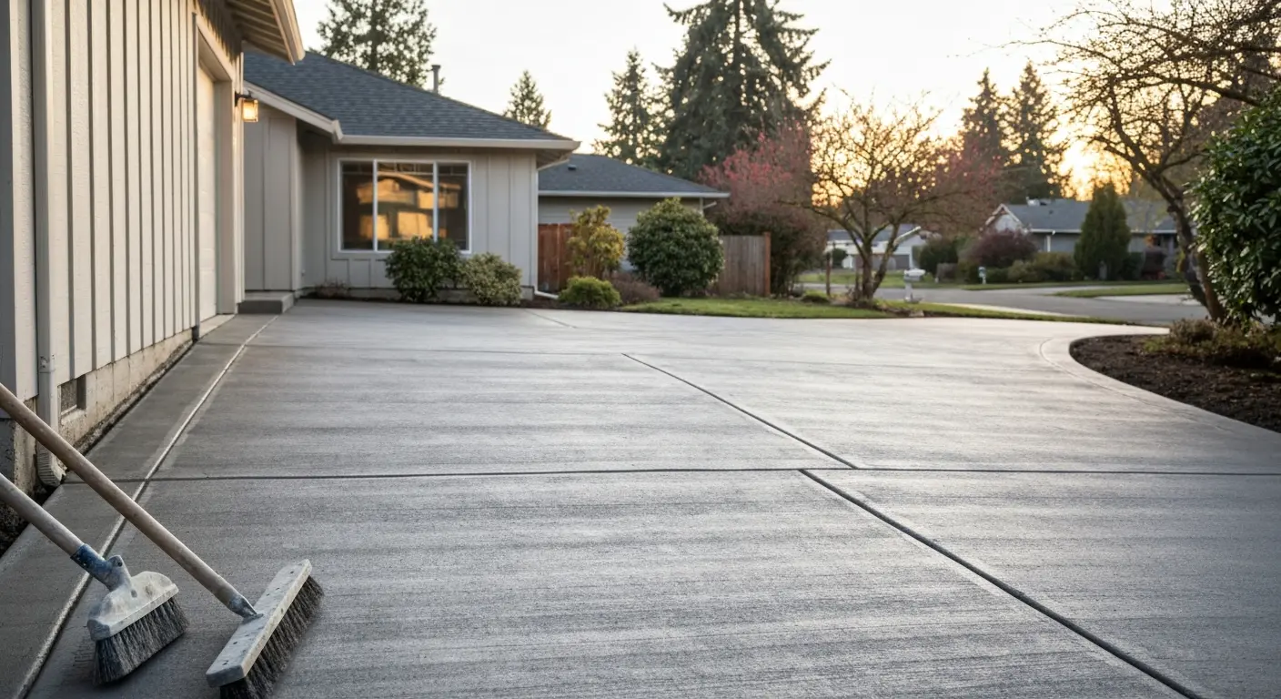Concrete driveway installation