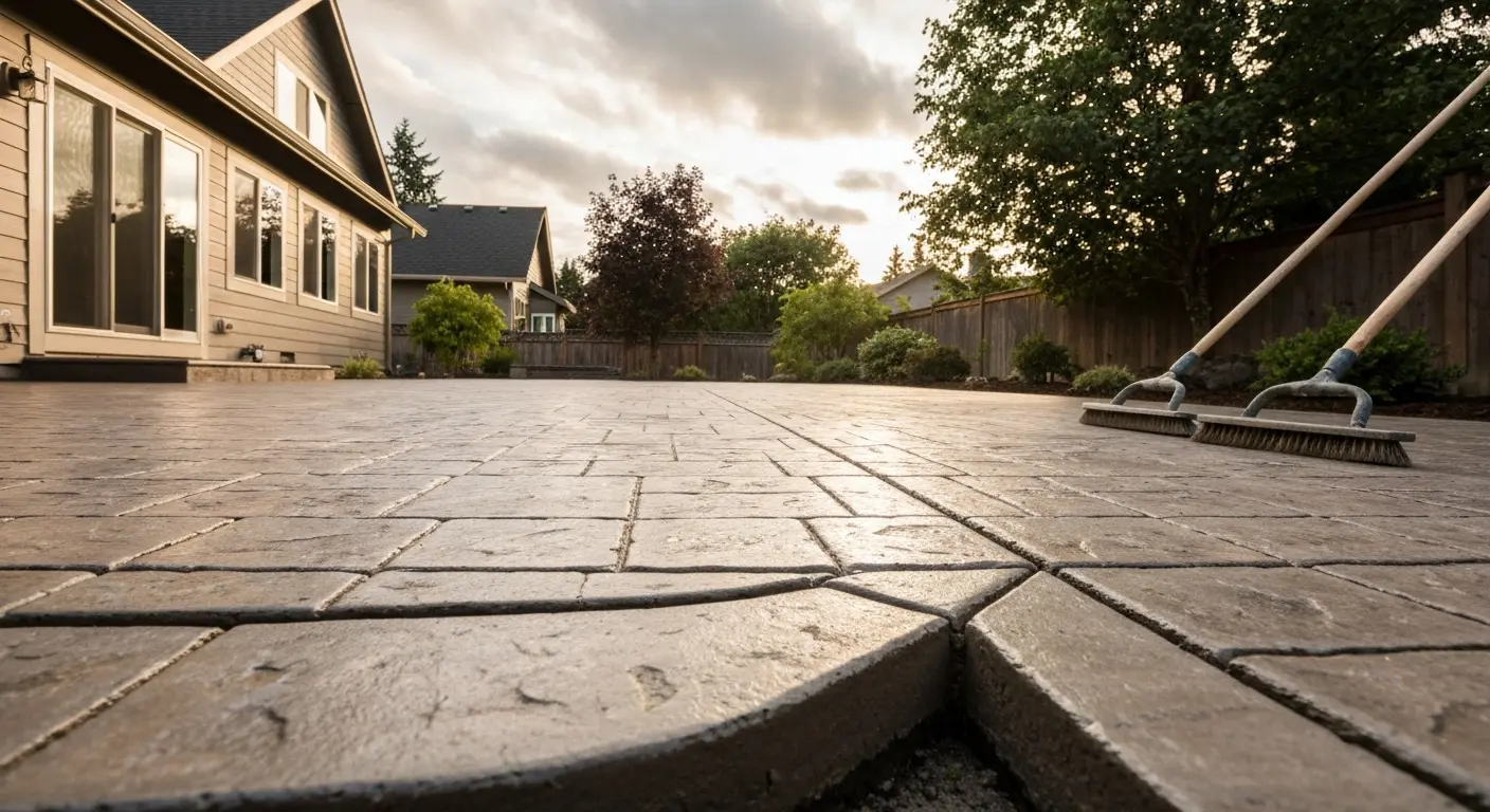 Stamped concrete patio