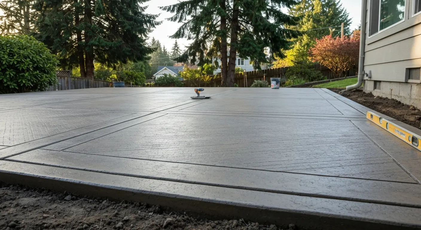 Concrete patio installation