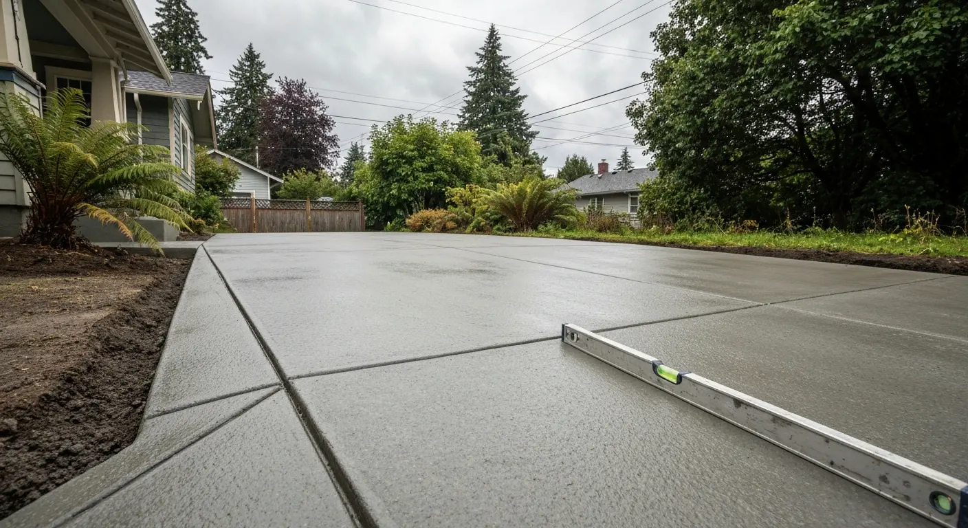 Concrete driveway installation