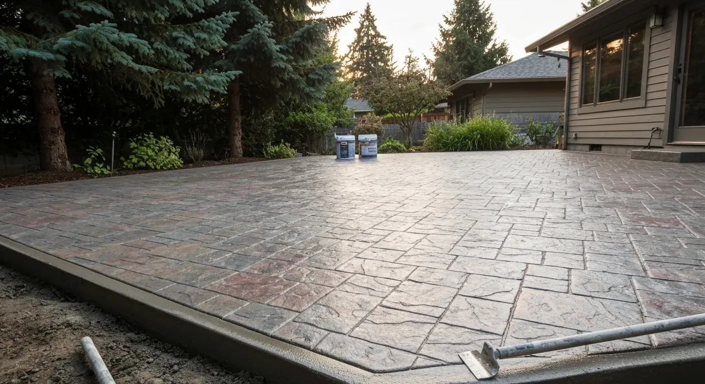Stamped concrete patio