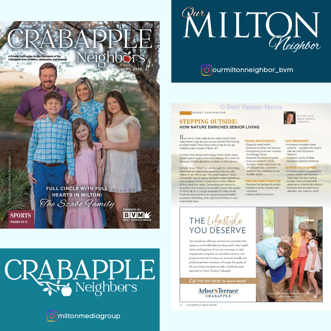 Stepping Outside: How Nature Enriches Senior Living By Dori Laack, Arbor Terrace at Crabapple