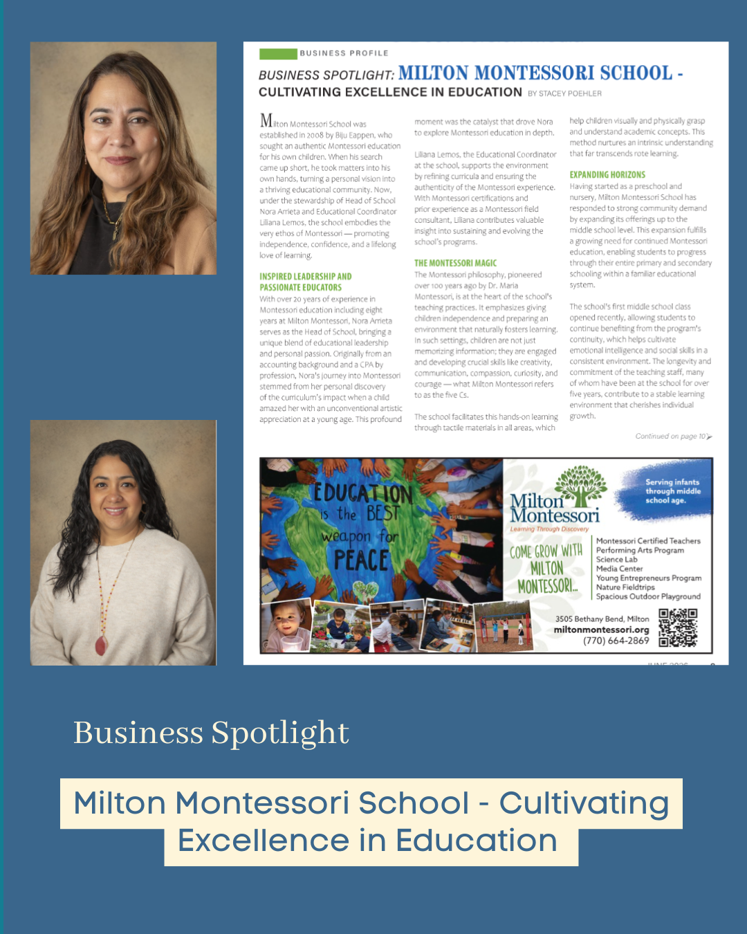 Business Spotlight: Milton Montessori School - Cultivating Excellence in Education
