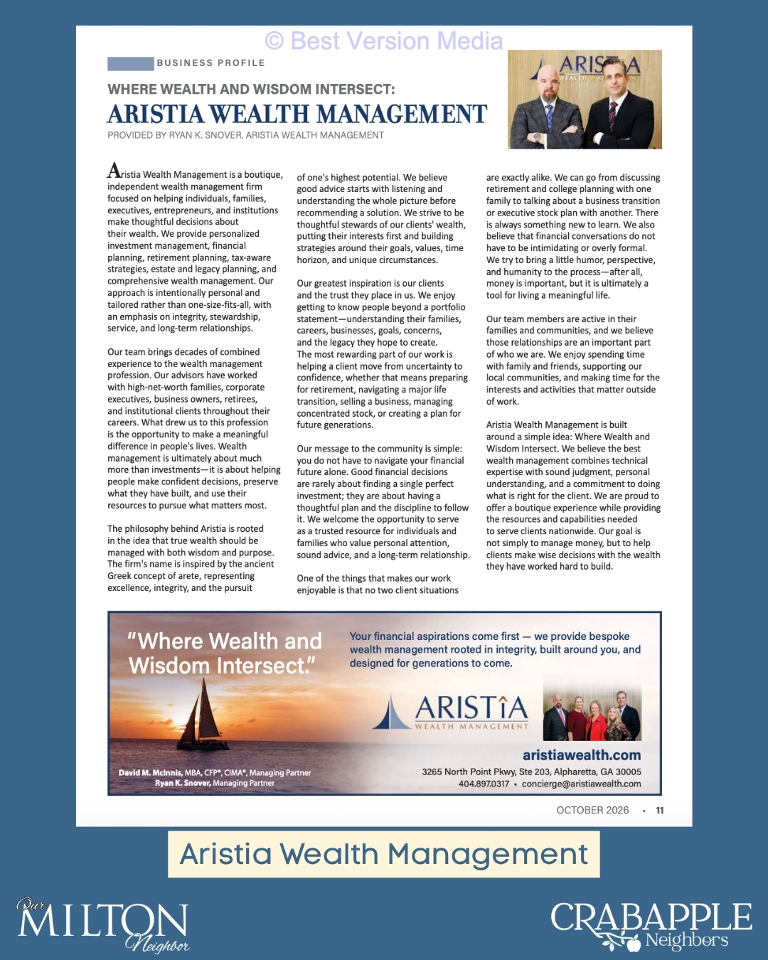 Where Wealth and Wisdom Intersect: Aristia Wealth Management