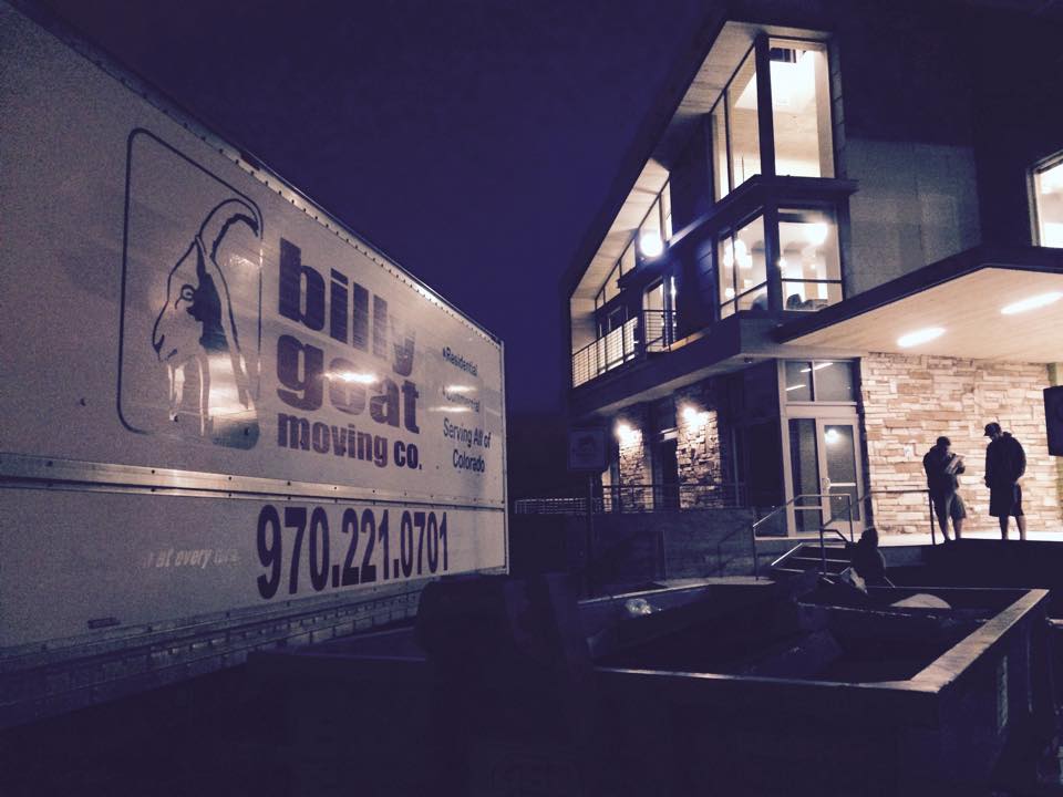 Moving truck parked outside Fort Collins apartment complex