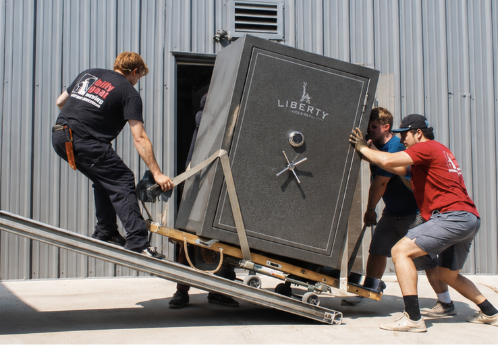 Professional safe moving equipment used for a heavy safe move in Fort Collins Colorado