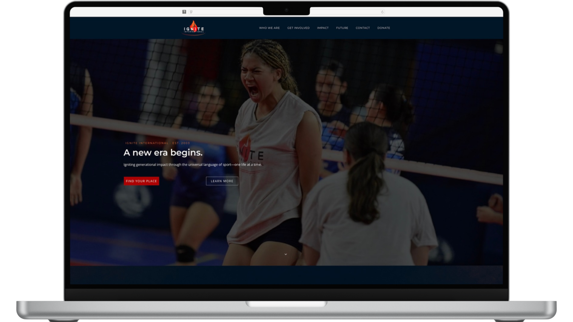New Ignite website on laptop