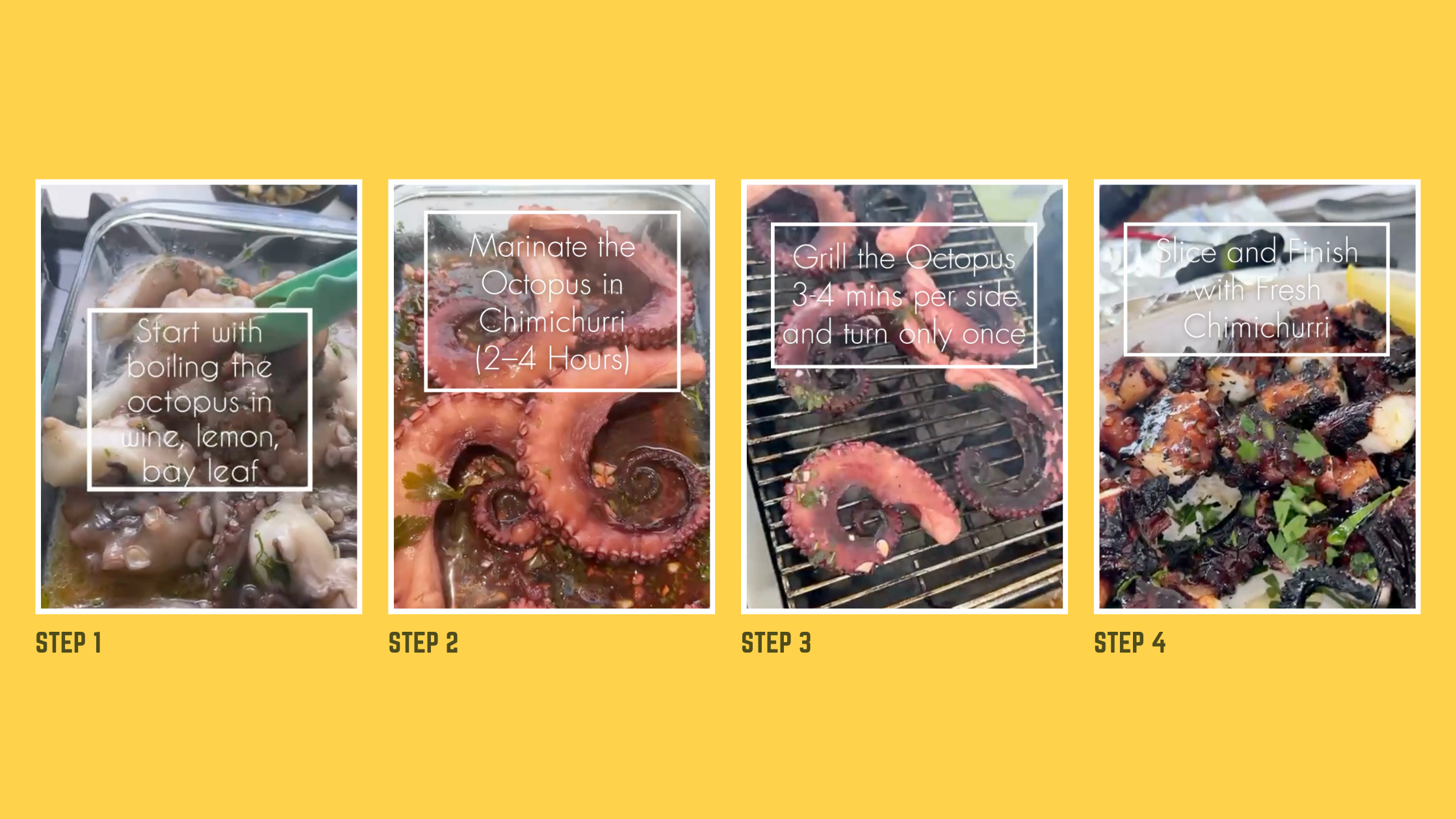 Grilled Octopus with Chimichurri Steps Image