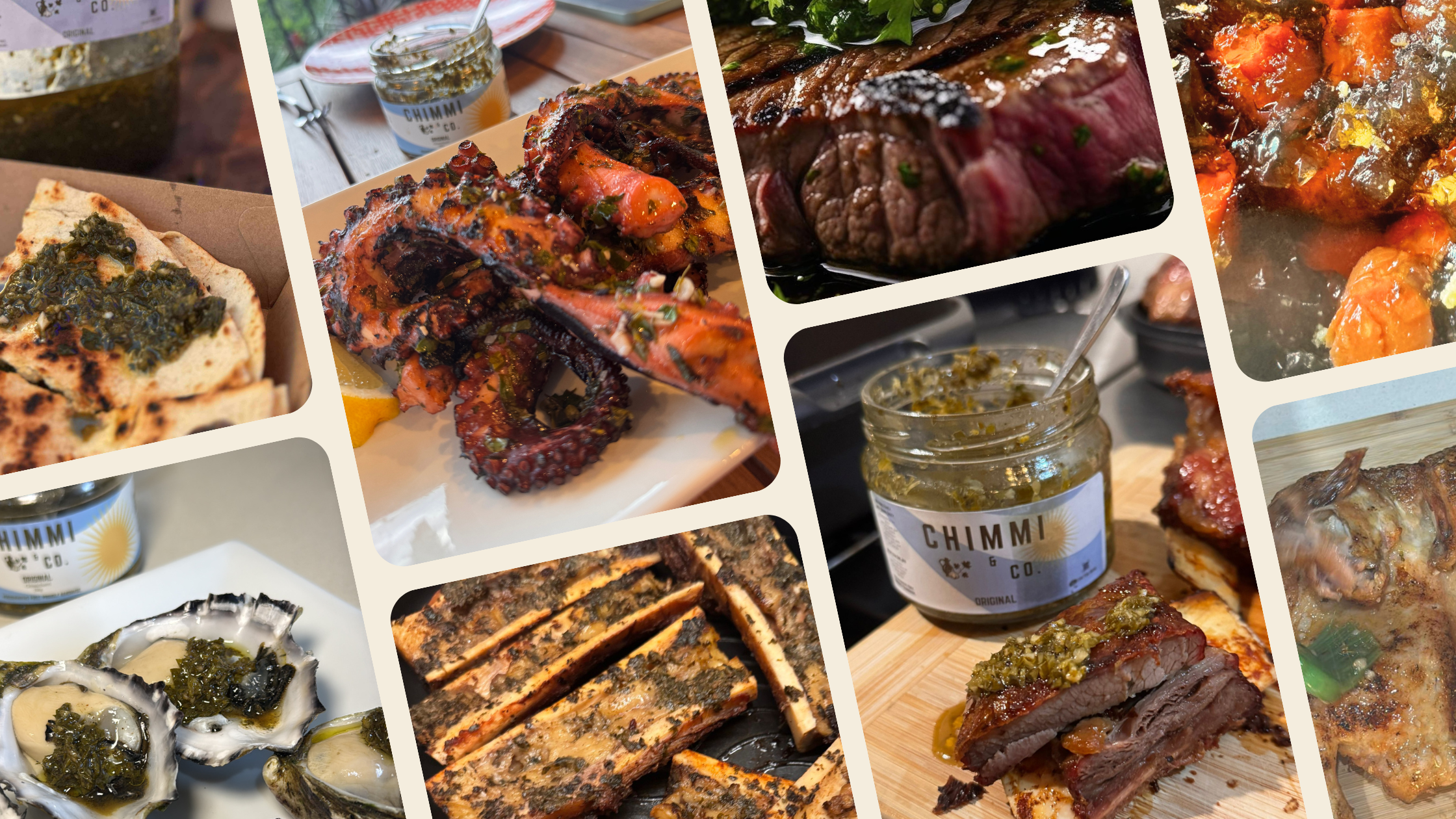 Chimmi & Co in different types of food Chimmi & Co in different types of food