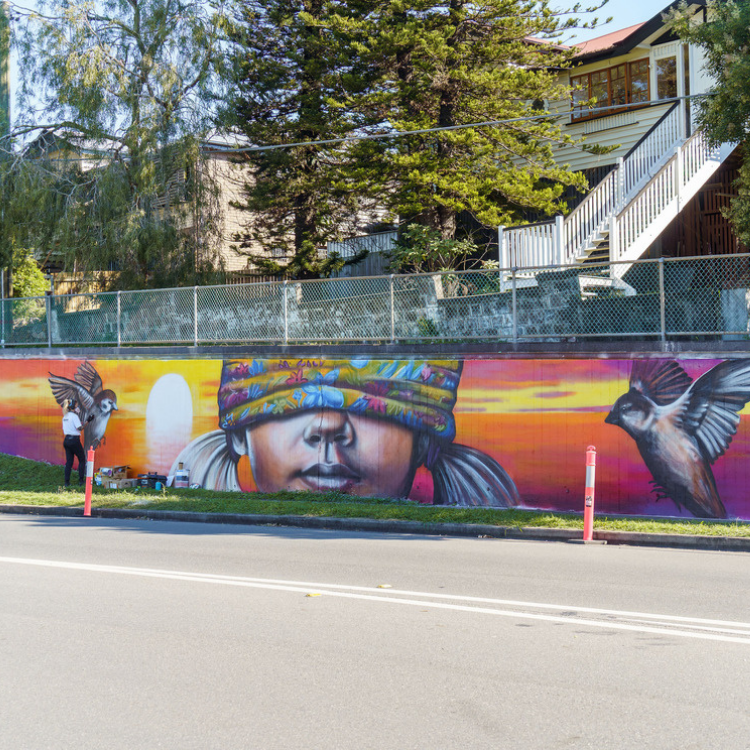 Portrait street mural