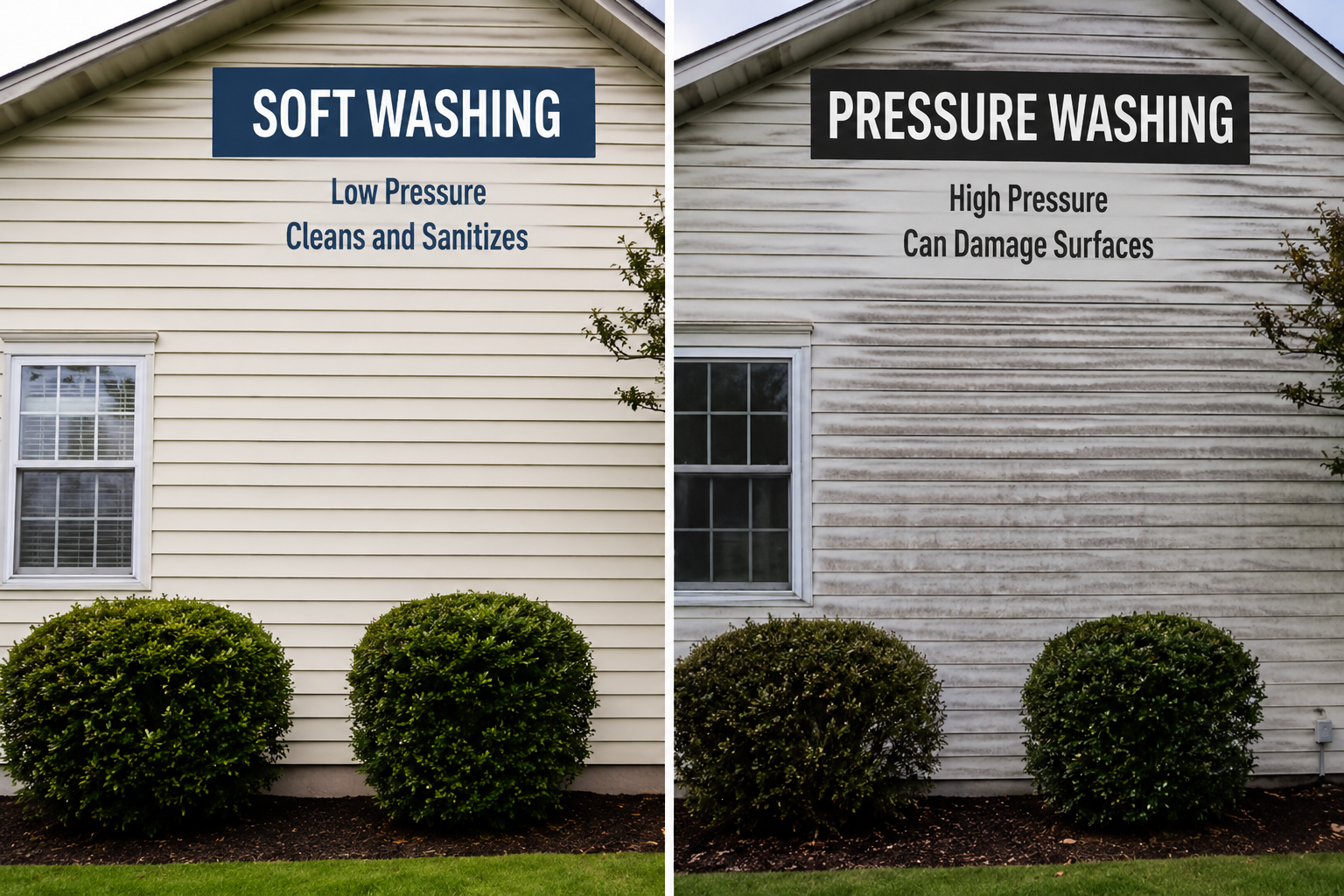 Soft wash vs pressure wash Soft wash vs pressure wash