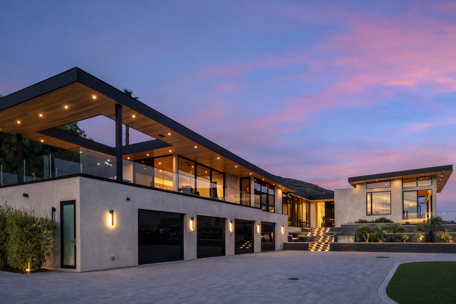 Custom luxury home in Malibu Puerco Canyon Residence front exterior view