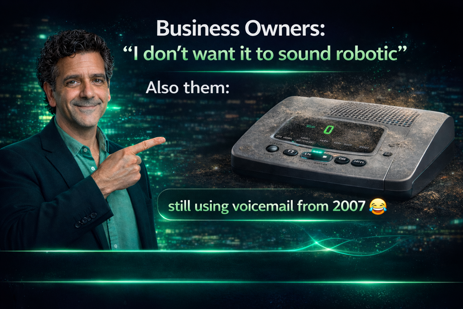 Outdated voicemail compared to modern voice assistant helping a business capture leads