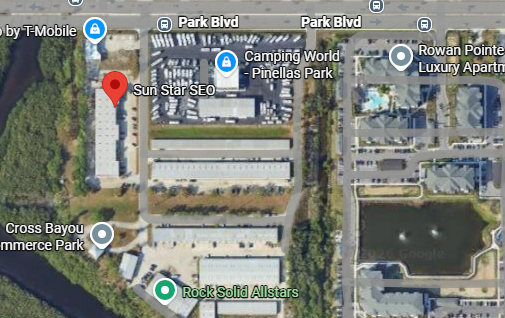 Map location of 8100 Park Boulevard Pinellas Park Florida