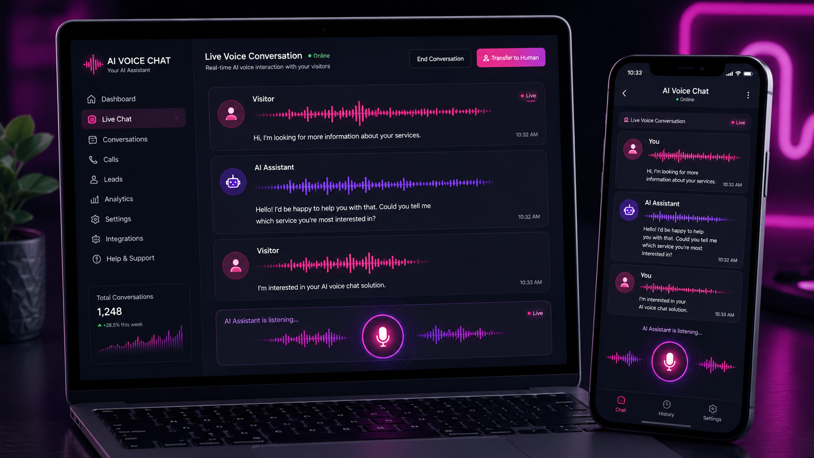 AI voice chat conversation interface