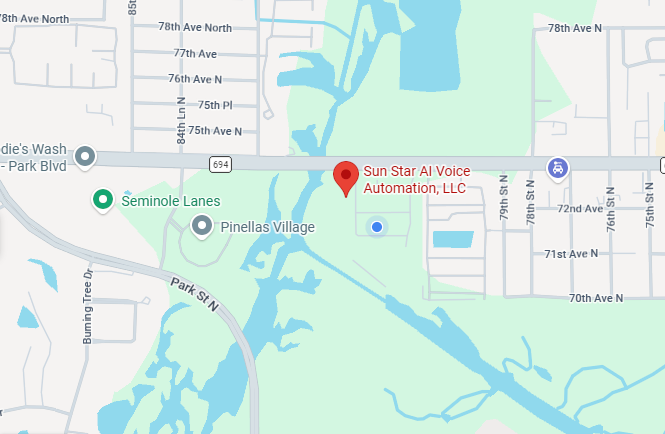 Map showing 8100 Park Boulevard in Pinellas Park Florida