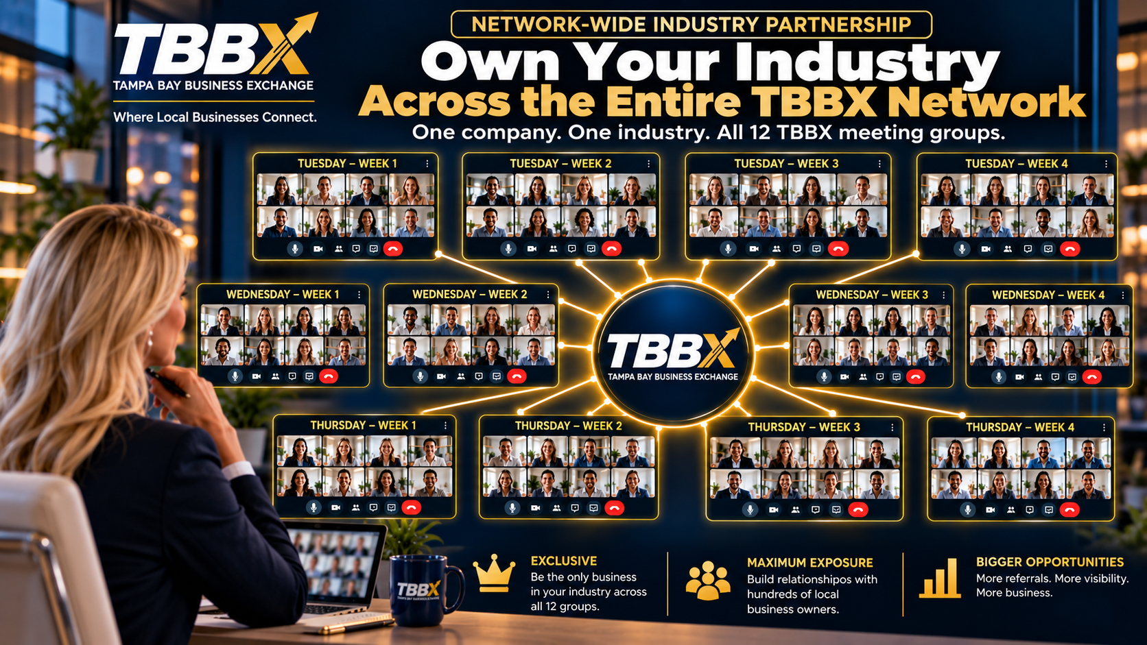 TBBX Network-Wide Industry Partnership connecting one industry across all 12 Tampa Bay Business Exchange meeting groups