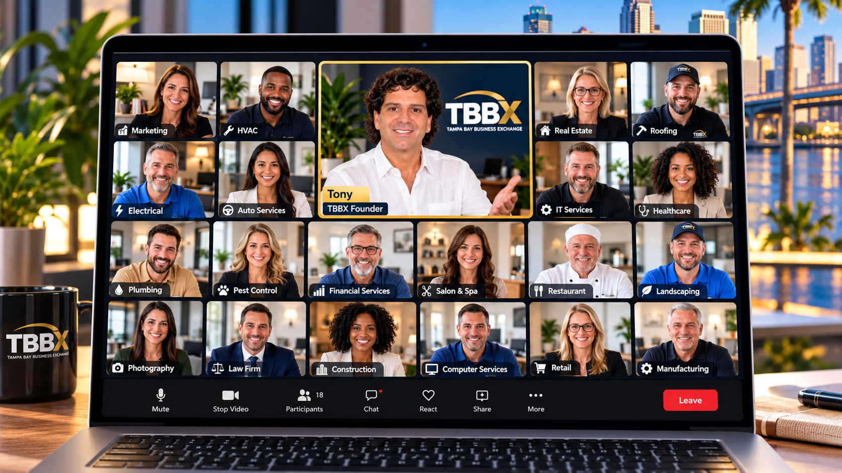TBBX online business networking meeting with Tampa Bay business owners