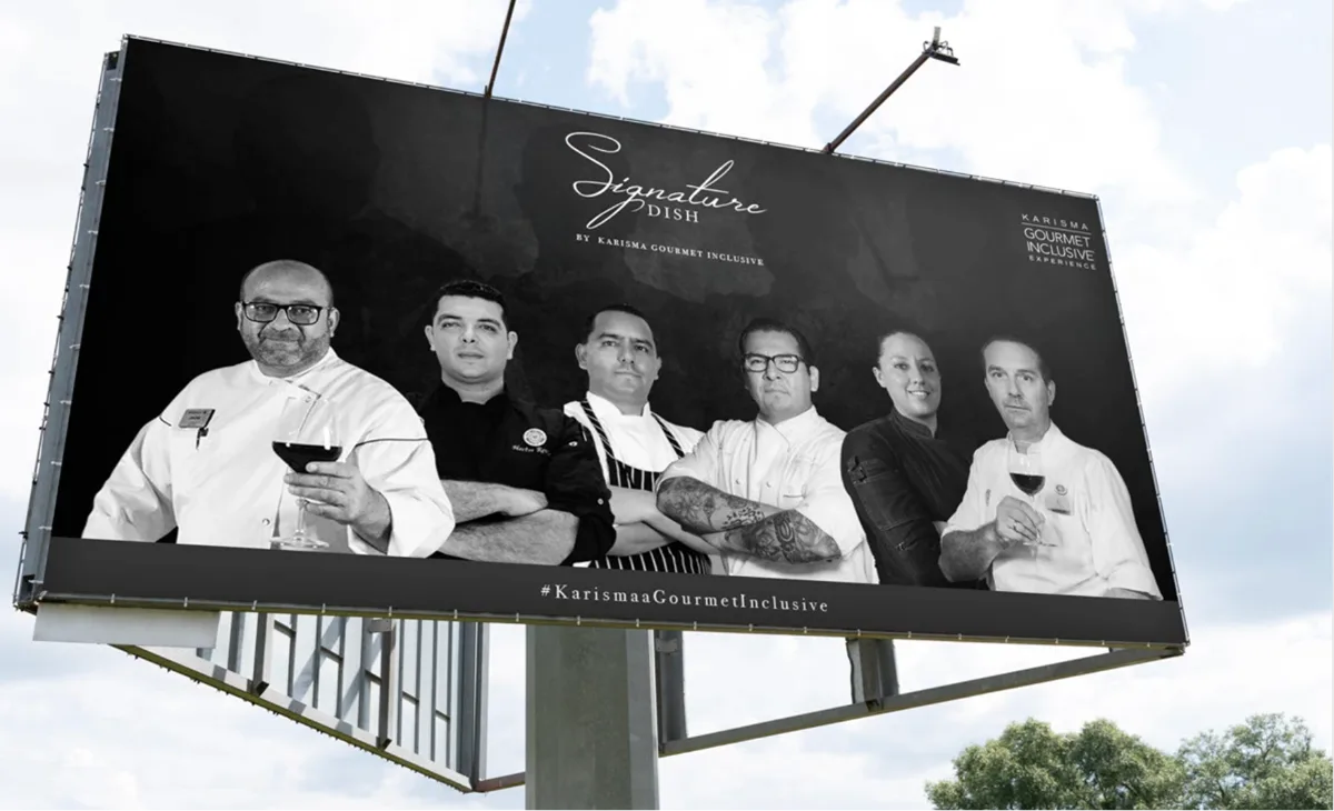 Espectacular publicitario con equipo de chefs para campaña gastronómica