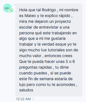 Testimonio escrito de alumno de Emprendista 27