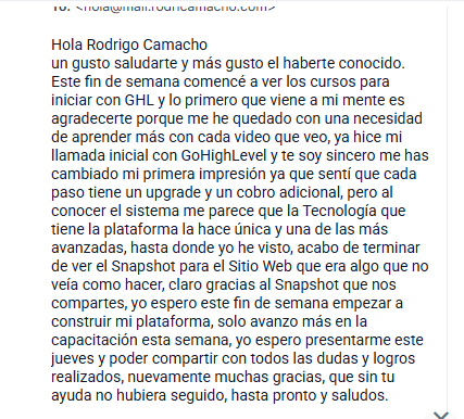 Testimonio escrito de alumno de Emprendista 14