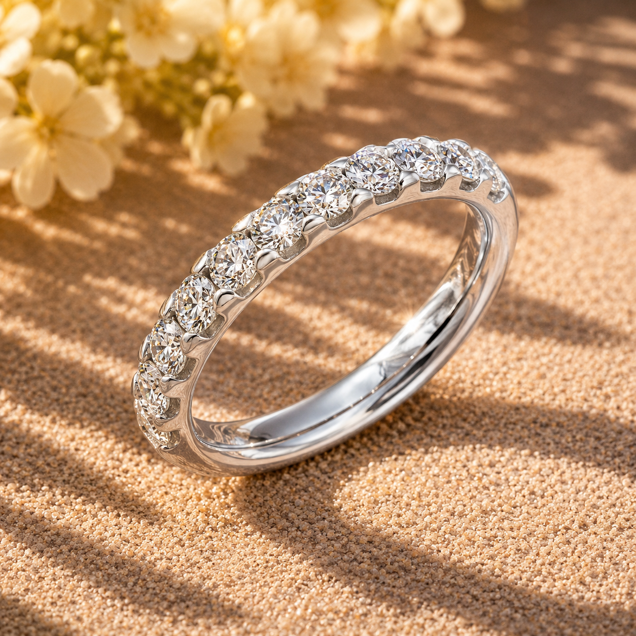 Traditional Anniversary Band in White Gold
