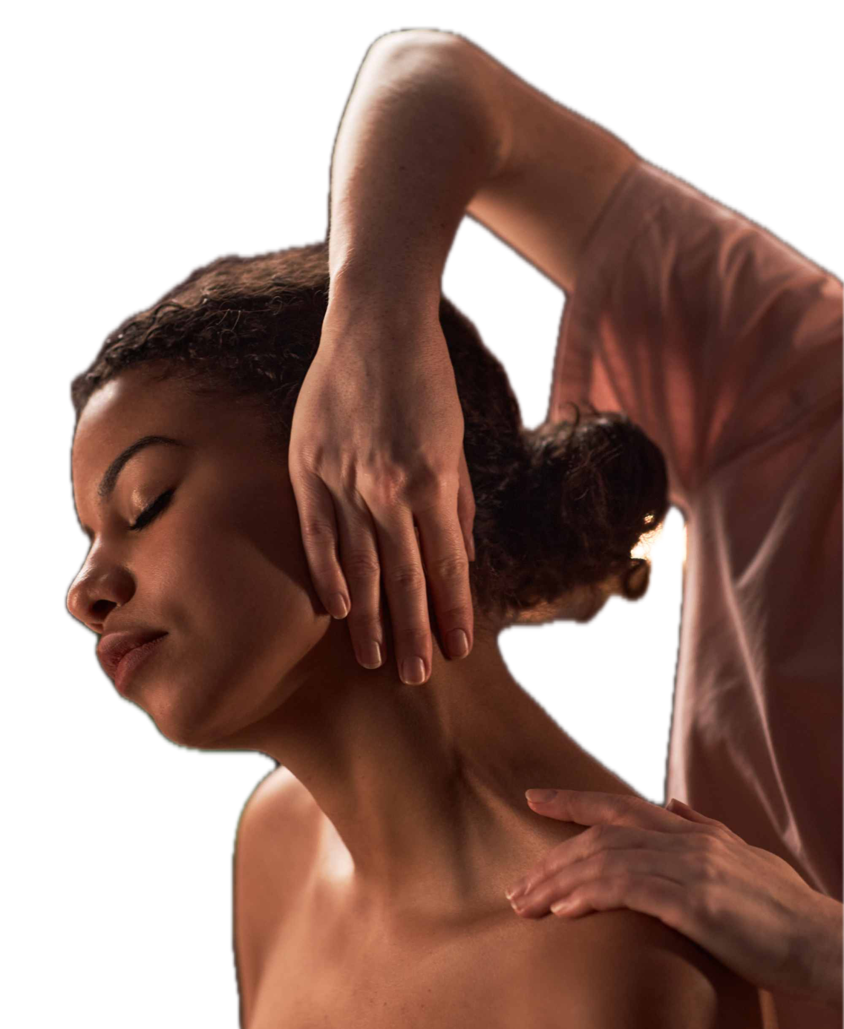 Therapist providing holistic neck stretch at Bodywork Innovations