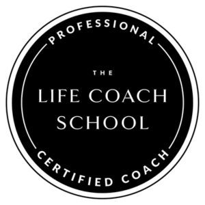 Nationally Certified Pilates Teacher badge and badge for Professional Certified Coach from The Life Coach School