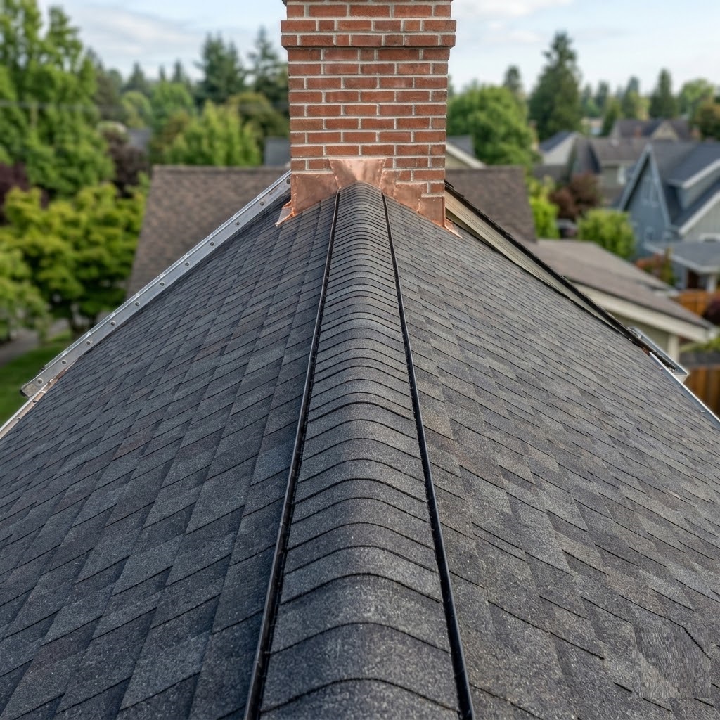Rebuilt brick chimney with new cap