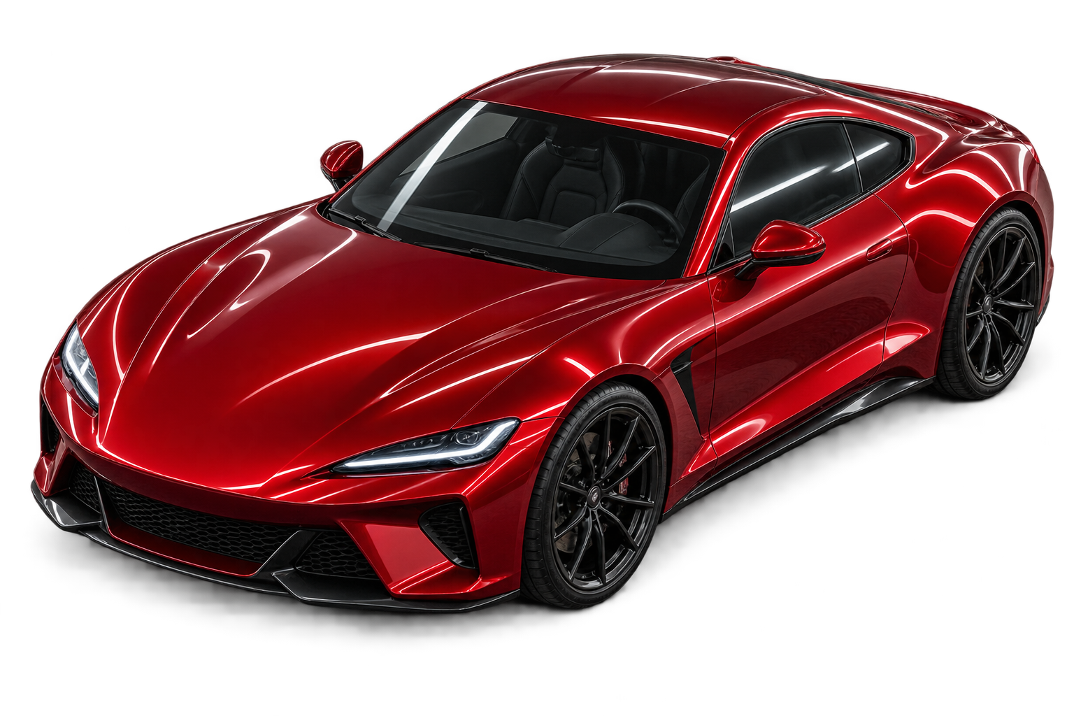 Glossy red sports car