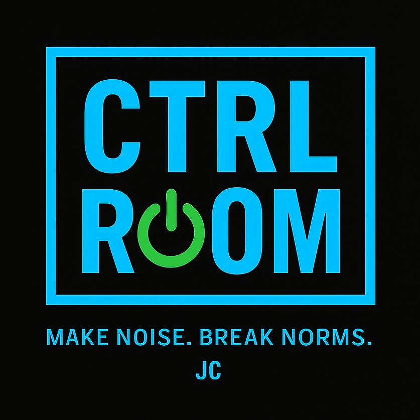 CTRL Room broadcast studio control room with mixing console, cameras and lighting