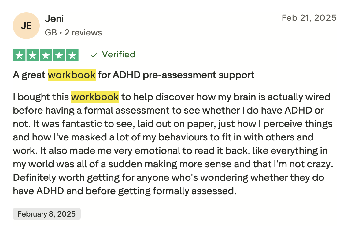 Reader testimonial