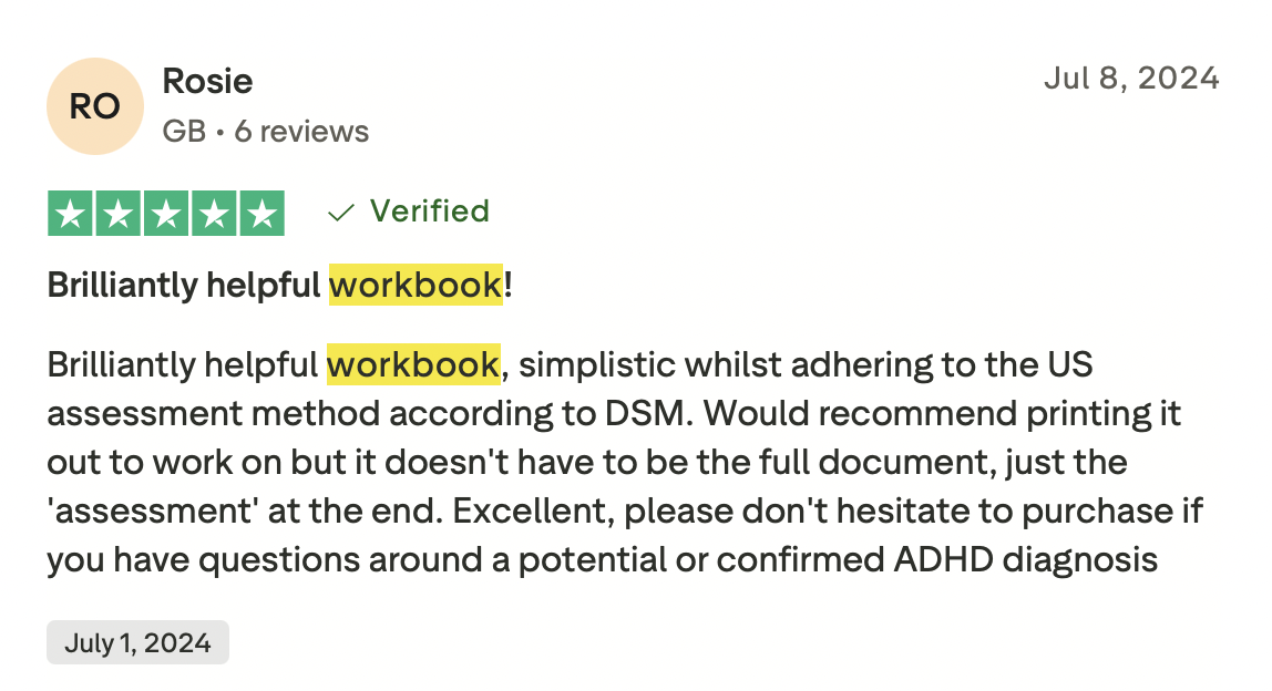 Reader testimonial